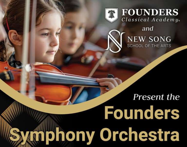 Child playing string instrument Founders Symphony Orchestra